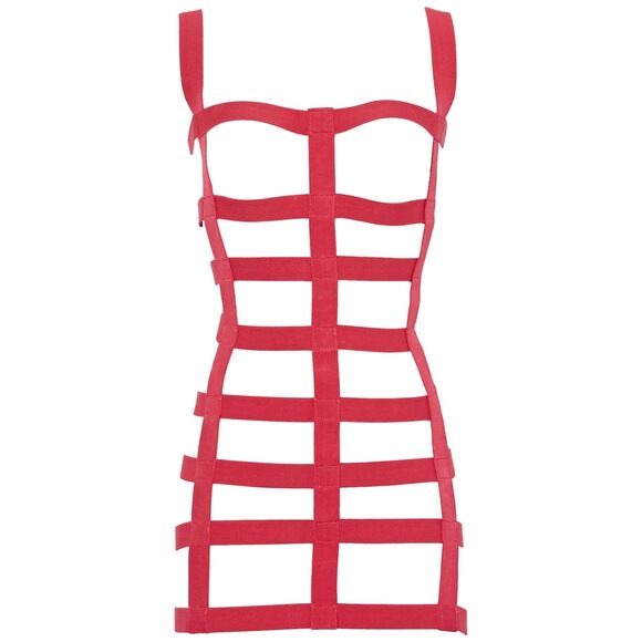 Other - 2812 BOXED Pink Stretchy Cage Dress Body Harness w/Silver Hardware Regular
